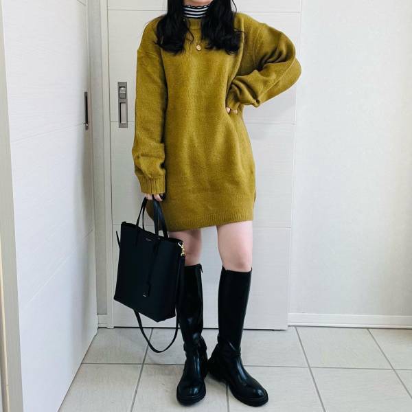 冬だってミニが着たい♡ ロングブーツ ×【ミニワンピ】で最強モテコーデ♡