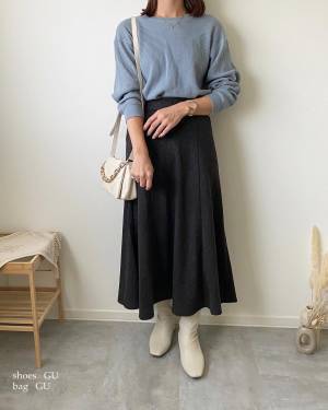 『それどこの！？』って聞かれる！【GU】プチプラなのに高見え！「上品スカート」