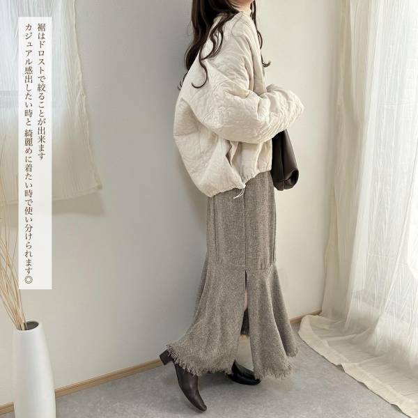 バズる予感ぷんぷんだわ♡【しまむら】さりげない花柄にキュン！「中綿コート」