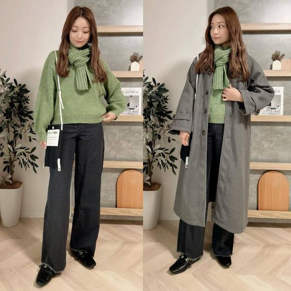 マフラー付きって「すごっ」！【しまむら】「MIXカラー」がたまらなくかわいい”ニット”