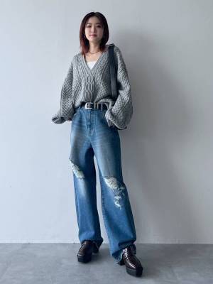 ぽわん袖が絶妙ッ！！【PAGEBOY】360度どこから見ても可愛い♡「ケーブルニット」