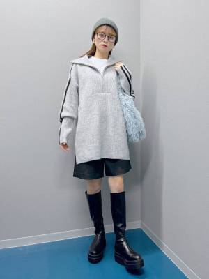 《はい、可愛い♡》1着あるだけで【韓国っぽコーデ】完成！最旬「ハーフジップニット」