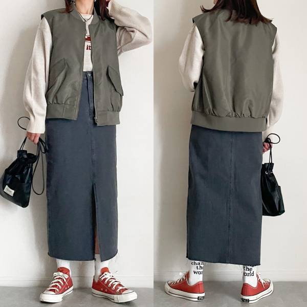 しまむら×大人気インフルエンサーコラボ！！こだわり詰まってる「デニムナロースカート」が超万能だった…！