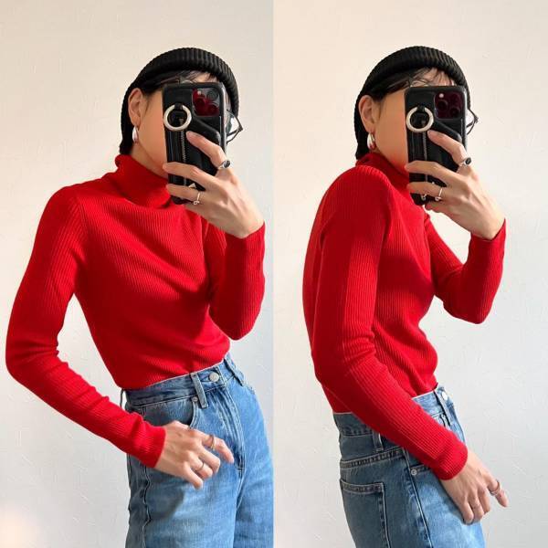 ＜ぜっったいに使えます！！＞【ユニクロ】「綺麗なシルエットがお気に入り」”ハイネックニット”2選
