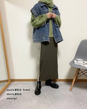 「この色味やっぱり可愛い！！」【しまむら】「かなりのお値段以上」な”グリーンニット”コーデ4選