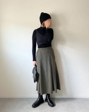 あったか可愛い♡【GU】履き心地抜群って！「きれいめスカート」