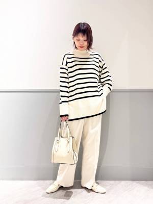 《今日何着よう？ → 解決！》【グローバルワーク】1枚で主役級♡「ボーダーニット」