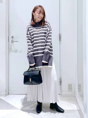 《今日何着よう？ → 解決！》【グローバルワーク】1枚で主役級♡「ボーダーニット」