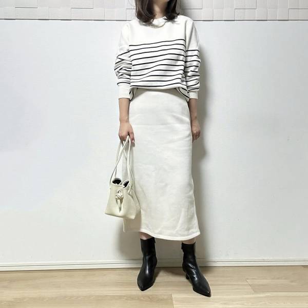 こりゃ一目惚れ不回避♡【GU】縦ラインですっきり見え!!「名品スカート」
