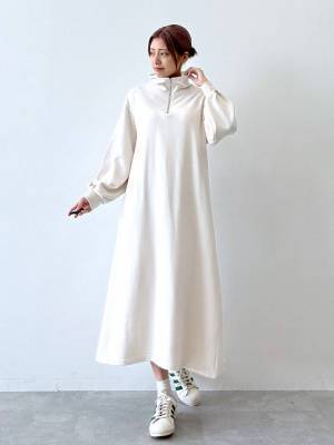 ルーズな可愛さ♡ ラクもオシャレも叶える！ 今っぽ【ハーフジップワンピ】