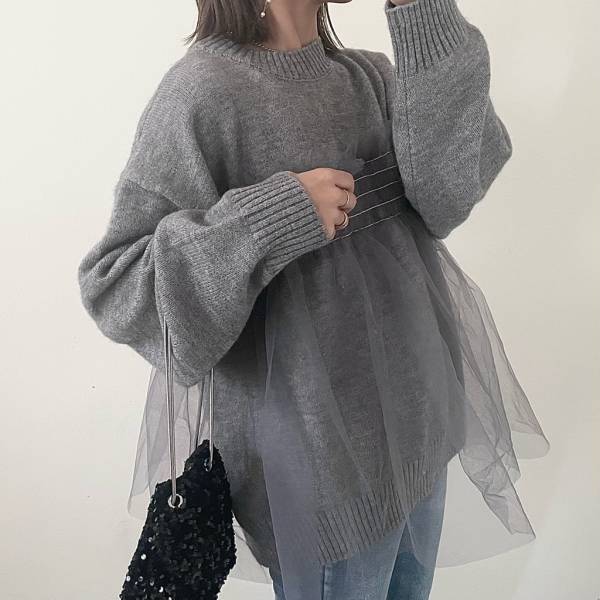 「人気過ぎて即完売！」【GRL】「一目惚れ＆即購入」した”チュールドッキングニット”で「お洒落度がアップ」！！