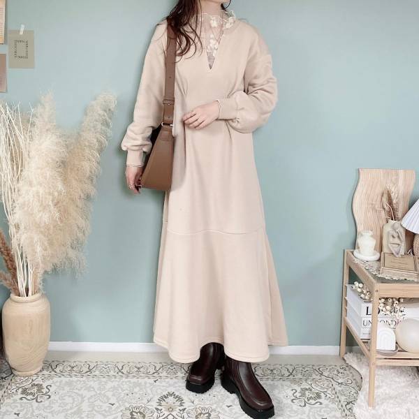 あったか × 楽ちん × 可愛い!!【冬ワンピ】買ってすぐ使える♡「裏起毛ワンピース」