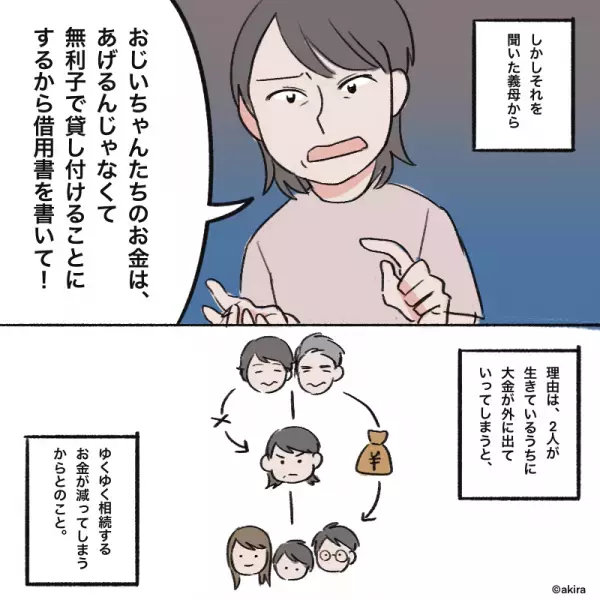 新居購入時『義祖父母がお祝い金』をくれることに！しかし…なぜか義母が介入！？→義母の【予想外の思惑】にドン引き…