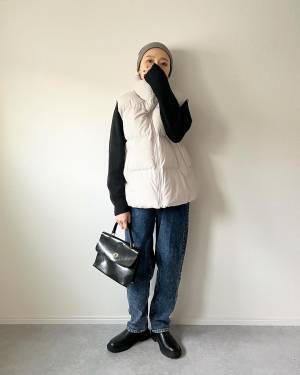 ＜使えすぎて2色持ってます＞こりゃ「重宝する」♡【GU】「あたたかい！」“ダウンベスト”紹介