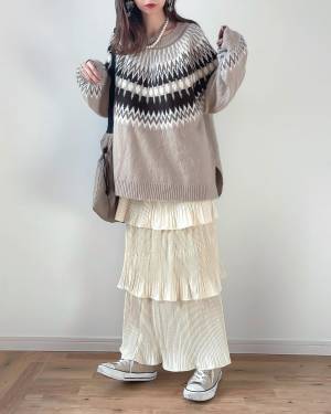 圧倒的あざと可愛い♡【ニット × ティアードスカート】が最強！！
