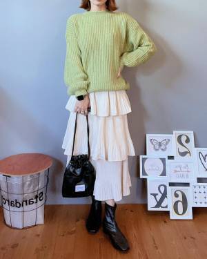 圧倒的あざと可愛い♡【ニット × ティアードスカート】が最強！！