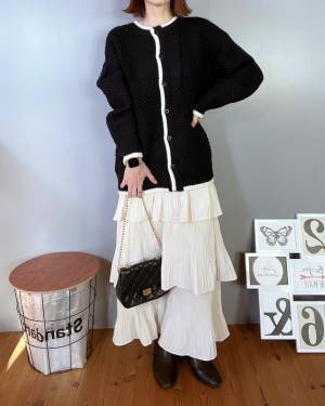 圧倒的あざと可愛い♡【ニット × ティアードスカート】が最強！！