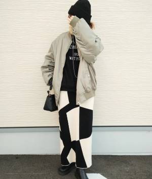 お呼ばれにも着たい♡【冬モテ】一点投入で即あか抜け!!「モノトーンスカート」