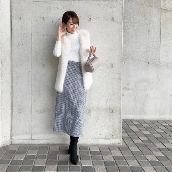 お呼ばれにも着たい♡【冬モテ】一点投入で即あか抜け!!「モノトーンスカート」