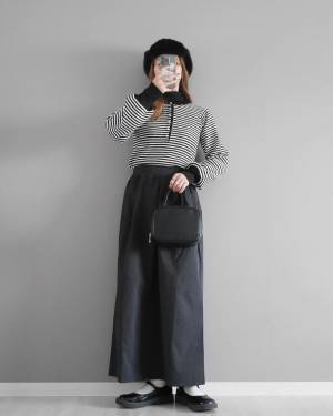 お呼ばれにも着たい♡【冬モテ】一点投入で即あか抜け!!「モノトーンスカート」