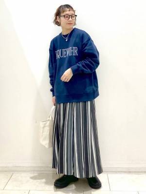 モノトーンが大正解！【グローバルワーク】ストライプ柄がおしゃれ♡「フレアスカート」