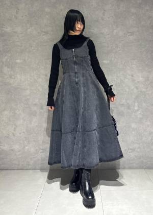 これはGETしておきたい！【ViS】オールシーズン着回せる♡「デニムジャンパースカート」