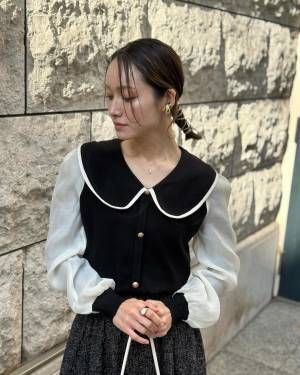 コーデの物足りなさを解決！キレイめ可愛い【襟付きニット】♡