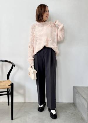 え、大優勝じゃん♡♡【ViS】あざと可愛いってこれか！「お花ぽんぽんニット」