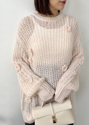 え、大優勝じゃん♡♡【ViS】あざと可愛いってこれか！「お花ぽんぽんニット」