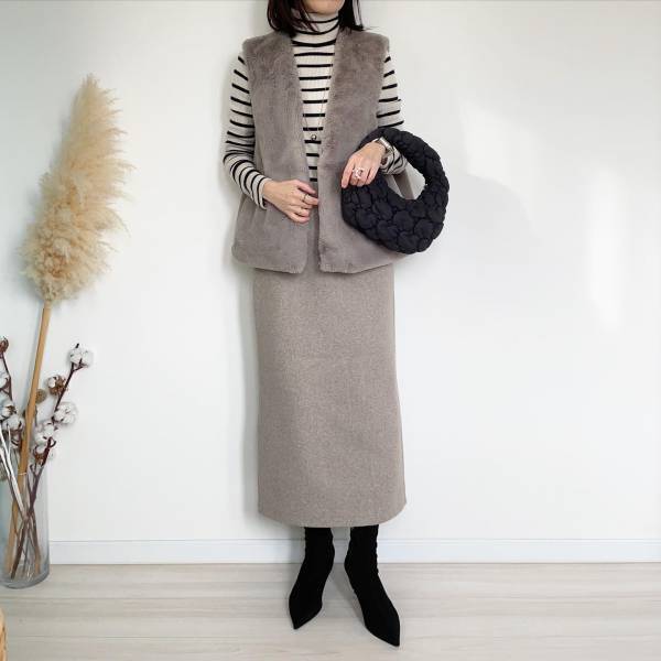 《細見え×着回し》コレ、可愛いのよね♡ユニクロの“ボーダータートル”はチェックして～！