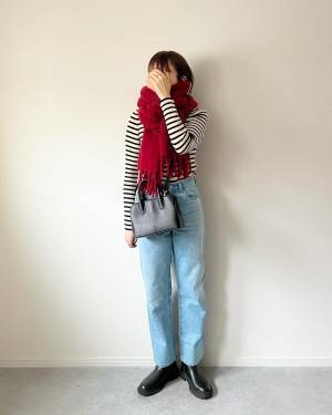 このシルエット「好っきゃわー」【GU】×【ユニクロ】トレンドカラーの赤がきくコーデ♡