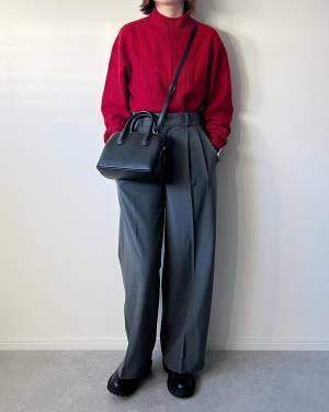 このシルエット「好っきゃわー」【GU】×【ユニクロ】トレンドカラーの赤がきくコーデ♡