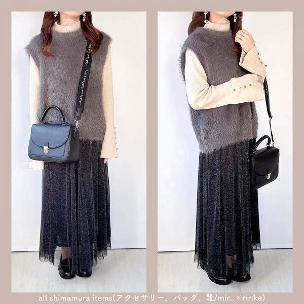 【しまむら】「迷わず色ち買い」「通年着られる」”ラメスカート”の着回し力は無限大！？