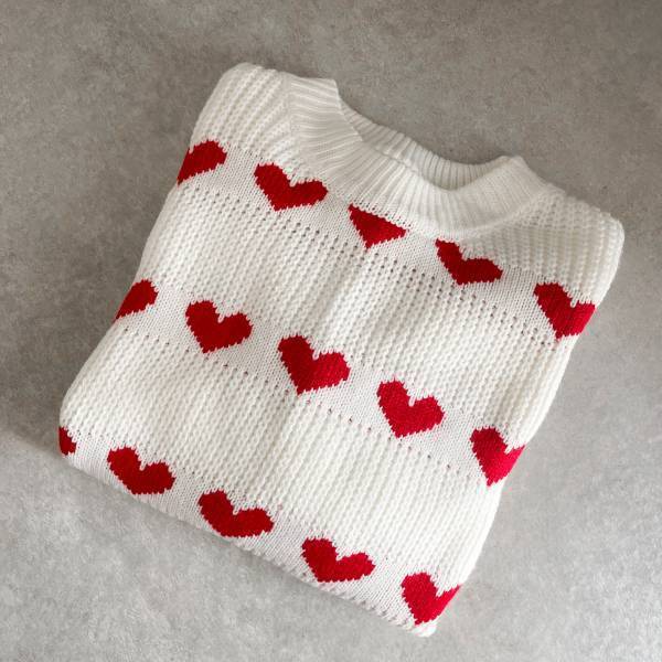【SHEINの映え確定ニット】バレンタインはこれで決まり！全面ハートづくしで、可愛さ満点♡