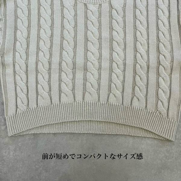「可愛くて高見え！」「コンパクトなサイズ感！」【GU】”ケーブルクルーネックセーター”は使いやすい♡