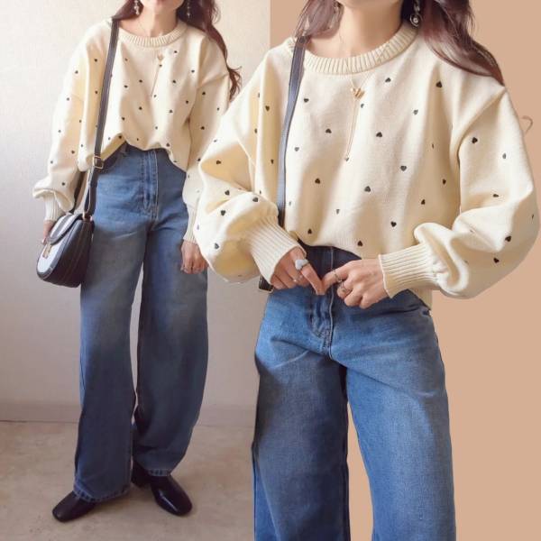 もう一目惚れッ♡♡【しまむら】キュン要素しかない（泣）「ハート柄ニット」