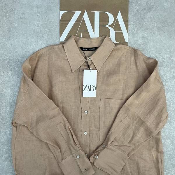 「半額以下なので即買いでした！」淡色だから「春の鉄板コーデ」に最適！【ZARA】”リネンシャツ”を使った着回しコーデ