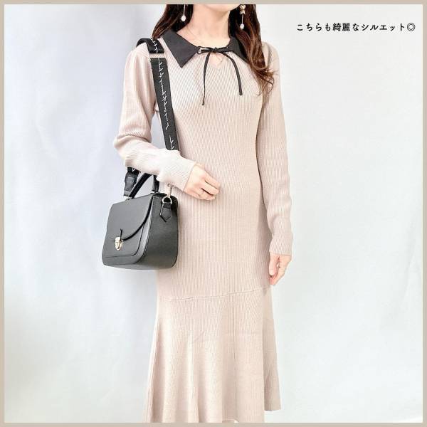 「女子会やデート」に着ていきたい！「春先にも着られそう」【しまむら】のモテ♡「ニットワンピ」GETしてッ！