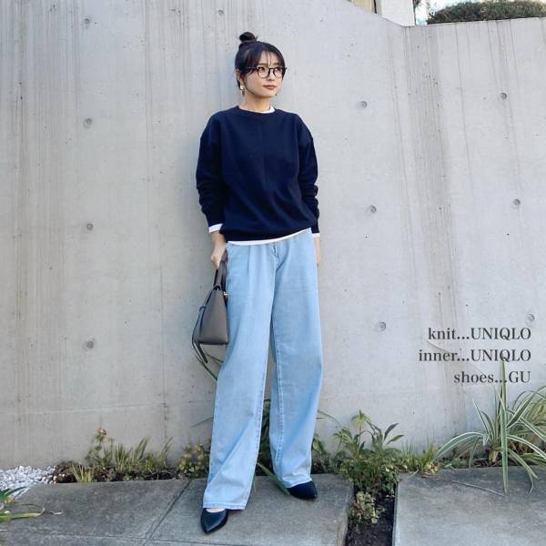 「これめっちゃくちゃよかったです」【ユニクロ】で「話題の新作デニム知ってるー？」「きになる腰回りやお腹」をカバーしてくれる”ドレープデニムタックボトム