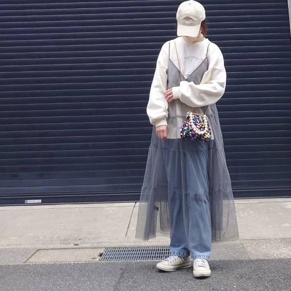 この春マネしたい♡【チュールアイテム】を使った「レイヤードコーデ」とは？