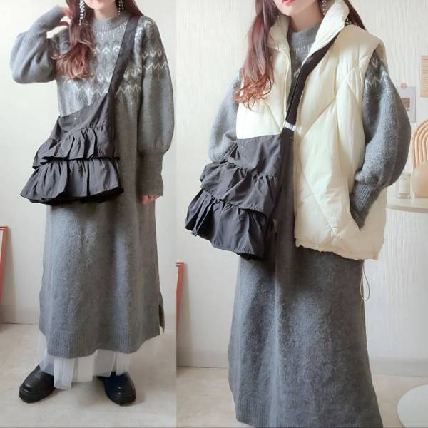 鏡見て「あかん可愛い」って嬉しい悲鳴♡【しまむら】＜1639円＞で買えちゃう⁡”大容量フリルトート”