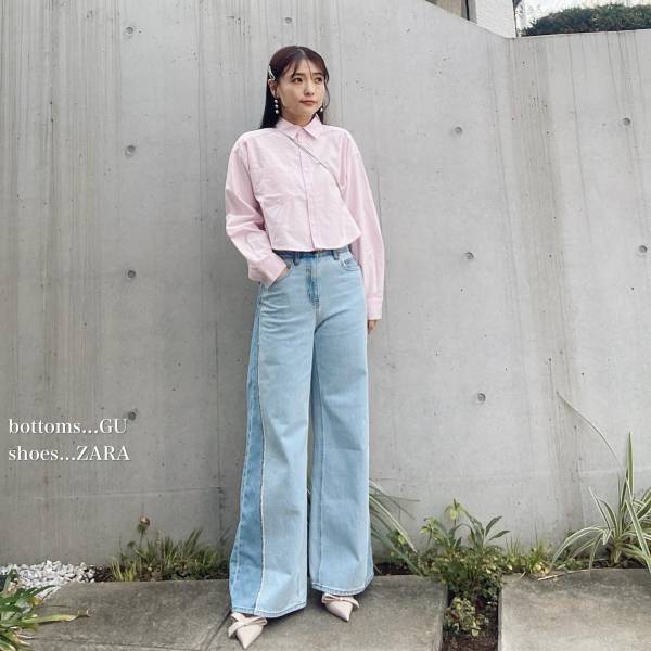 コレ着とけば間違いない！【GU】一点投入で、即可愛い♡「最旬シャツコーデ」