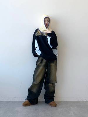 “韓国ストリート感”がオシャレ♡【ALAND】ゆったりデニムがやっぱり万能！