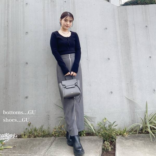 やっぱ『黒』一択でしょ♡【GU】トレンド感、満載！「クロップドカーデ」