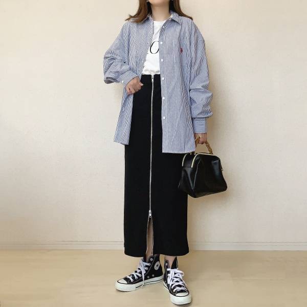 コーデに「抜け感」出したいなら今旬の”ナロースカート”が「華奢見え」してくれるからオススメ♡