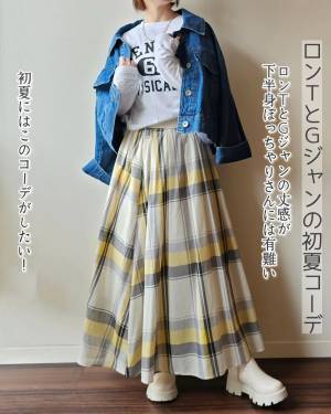 《40代におすすめしたいーーー！！》「試着して即決」！【しまむら】の”チェックスカート”が春夏コーデにぴったり♡