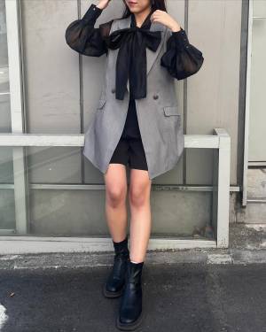 この春、重宝間違いナシッ！きれい見え半端ない♡【ボウタイトップス】