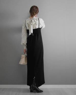 この春、重宝間違いナシッ！きれい見え半端ない♡【ボウタイトップス】