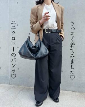 「足長見えする」♡ 1枚あると年中活躍する【ユニクロ】キレイに穿ける”タックワイドシリーズ”！！