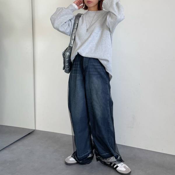 1299円は衝撃価格…！！何を合わせても「トレンド」スタイルになる【GRL】の”シアーワイドパンツ”　